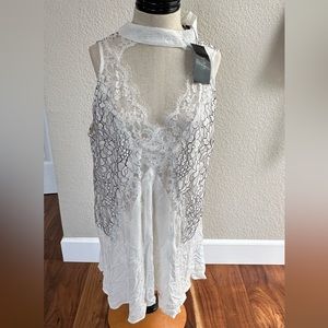 NWT L & B mini dress, Tunic, sleeveless summer dress, lace dress,Western cowgirl